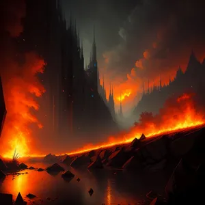Fiery Celestial Glow: A Burst of Blaze and Light