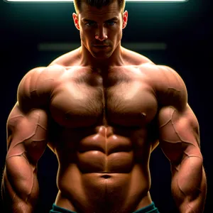 Ripped Male Bodybuilder Flexing Muscles