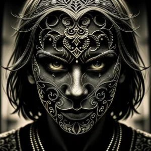 Golden Mask: Intricate Artistic Face Covering