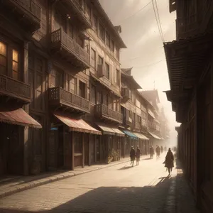 Charming City Street with Old Buildings