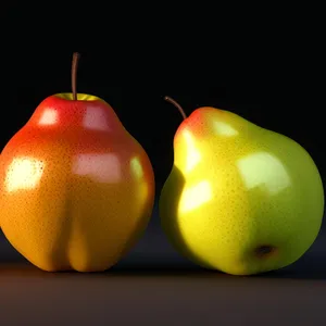 Delicious and Nutritious Golden Apple and Fresh Juicy Pear