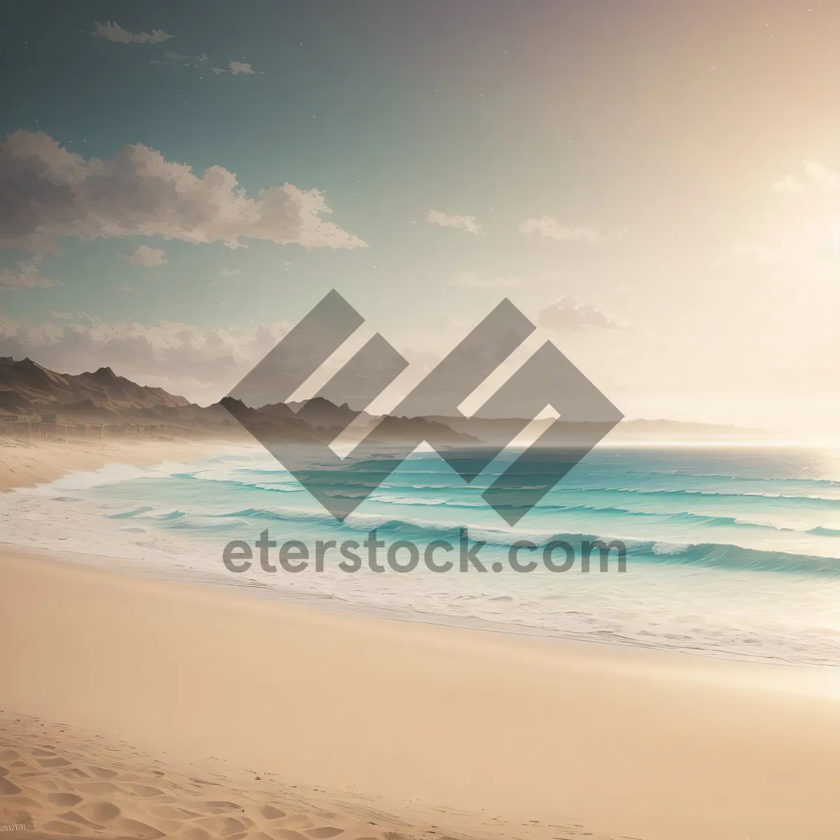 Picture of Serene Tropical Beach with Turquoise Waves