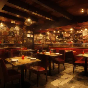 Modern Luxury Restaurant Interior Design with Wooden Furniture