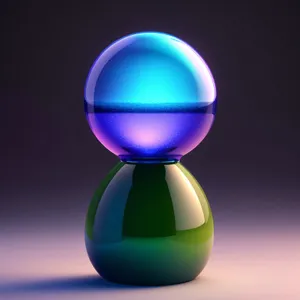 Colorful Glass Sphere Button Set with Reflection