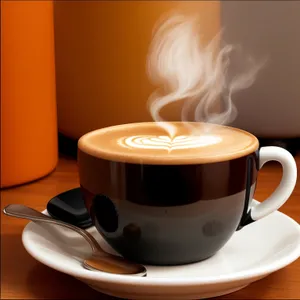 Steamy Morning Cappuccino in a Stylish Mug