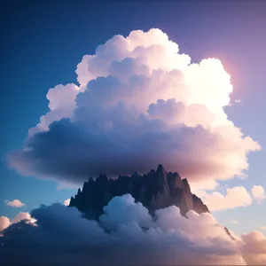 Vibrant Summer Sky with Fluffy Clouds