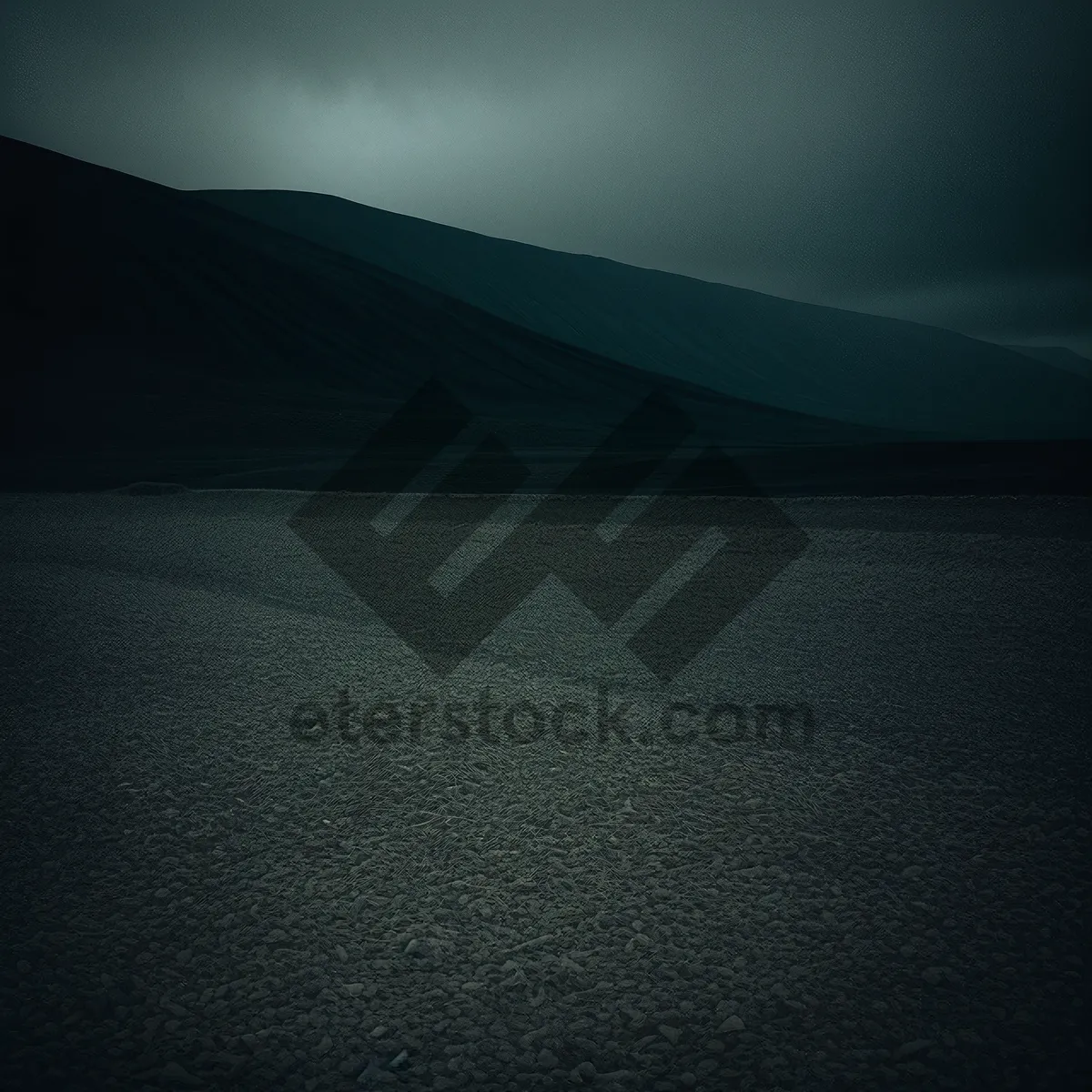 Picture of Golden Dunes: Tranquil Desert Road under Sunset Sky