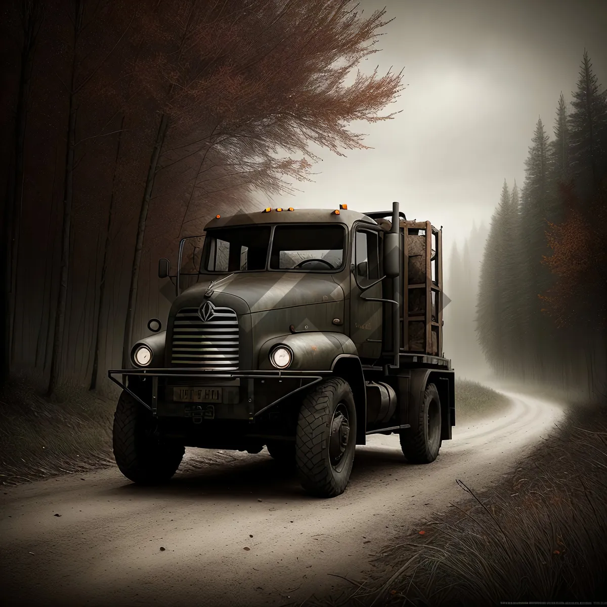 Picture of Snowplow Truck Clearing Roadway during Winter Season