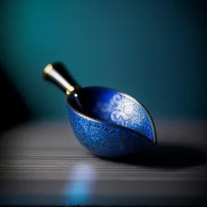 Ebony Soup Bowl with Ladle, Mortar, and Cup