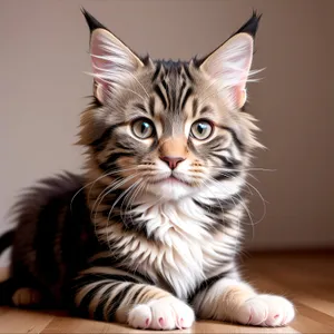 Playful Tabby Kitty with Cute Fluffy Fur