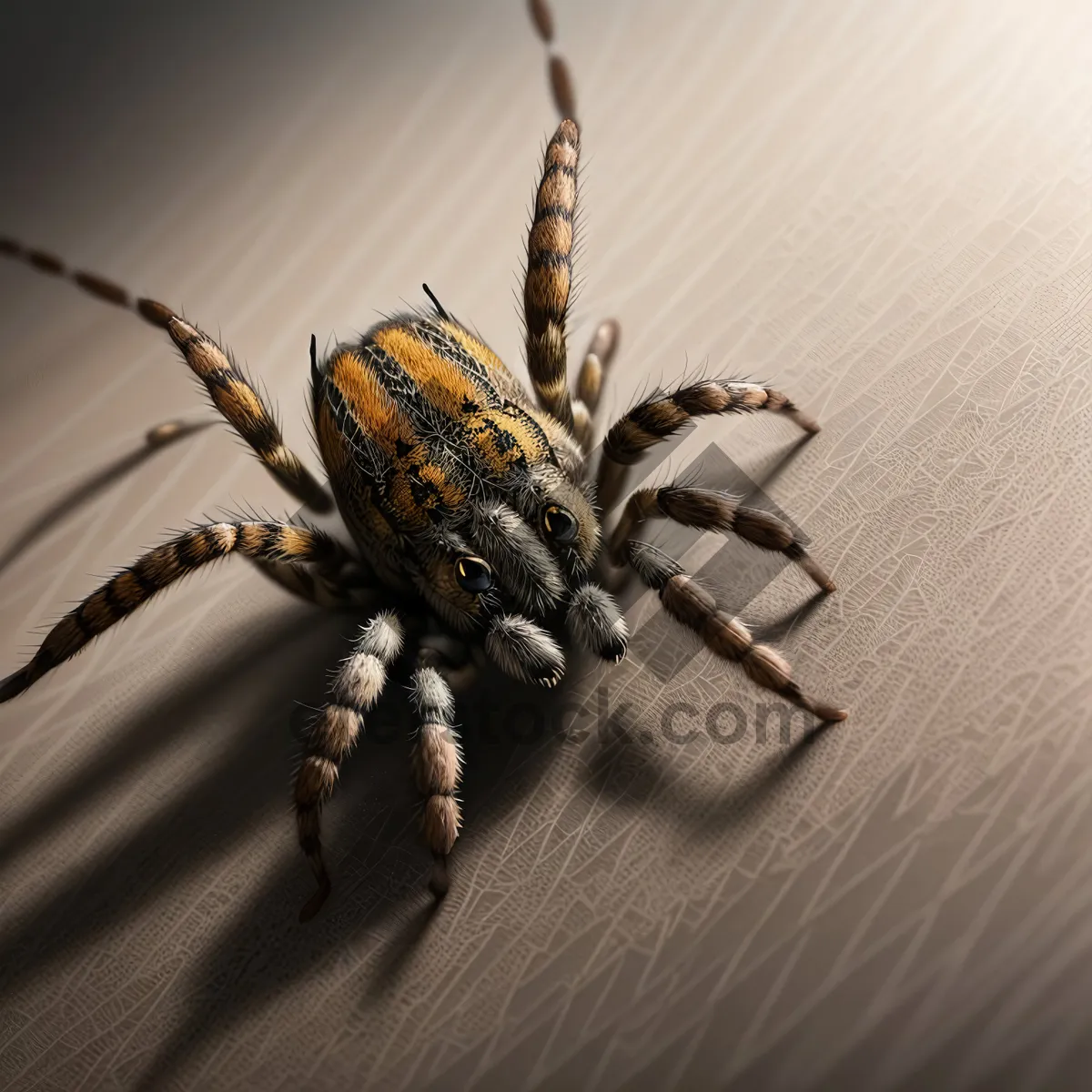 Picture of Menacing Garden Spider: A Creepy, Black Arachnid Predator