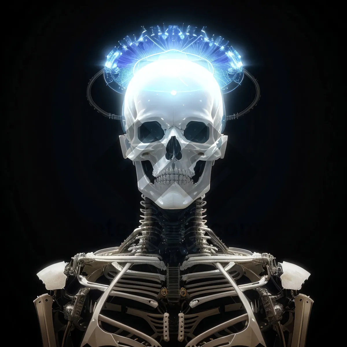 Picture of Spooky Pirate Skeleton Head - 3D X-ray Illustration
