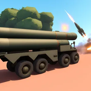 Military Aircraft Rocket Launcher in Sky
