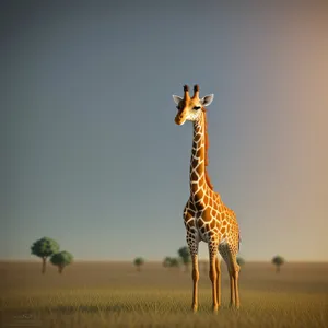 Graceful Giraffe in African Savanna