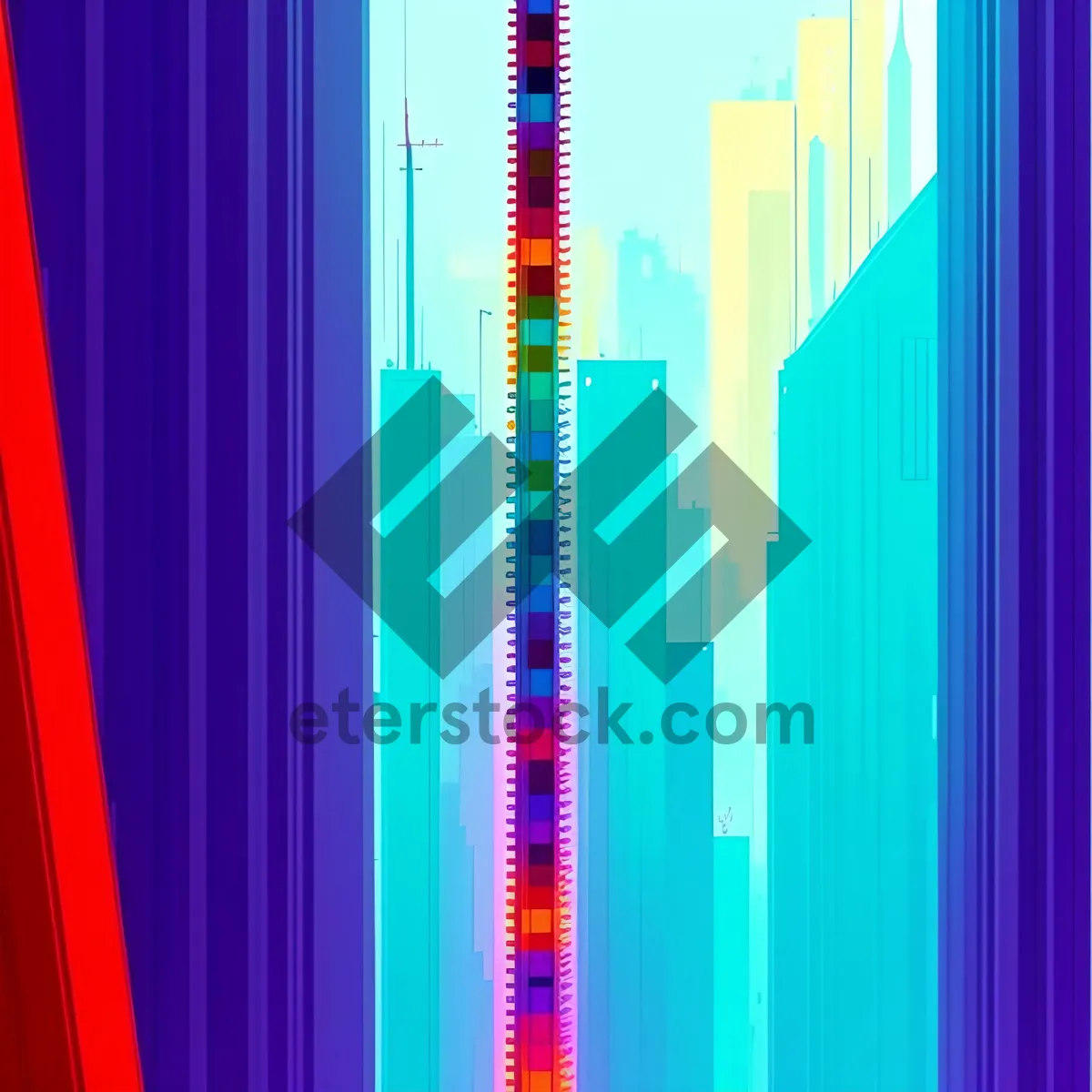 Picture of Vibrant Striped Art Design - Rainbow Measuring Instrument