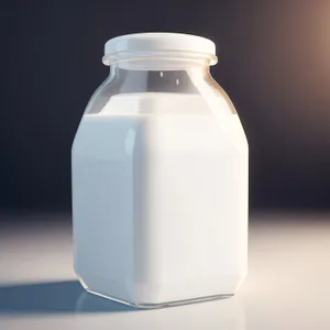 Clean and Healthy Milk Bottle with Transparent Label