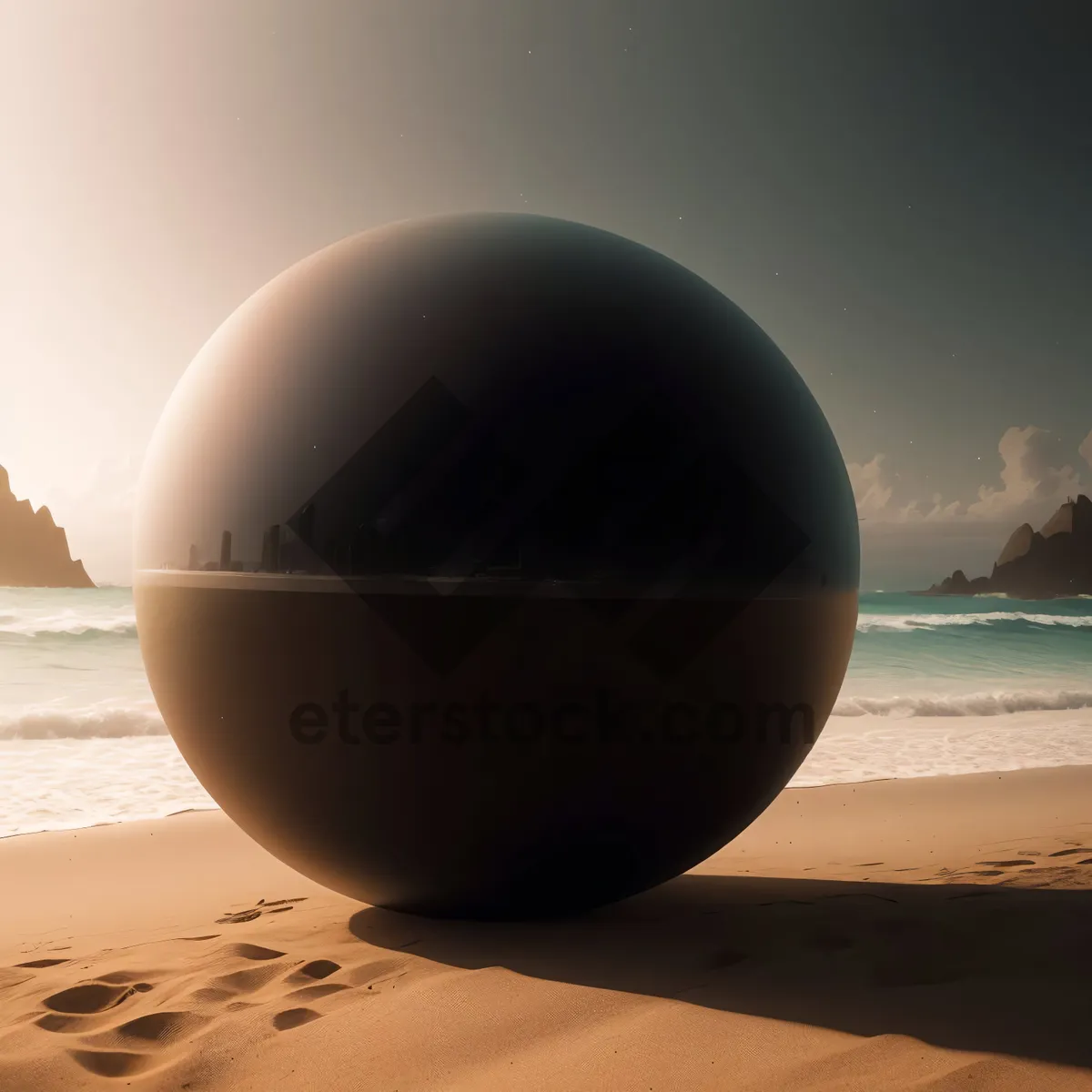 Picture of 3D Sun Sphere with Starry Gulf