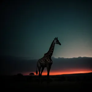 Safari Sunset: Majestic Giraffe in the Wild