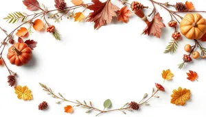 Floral branch design element with Japanese influence.