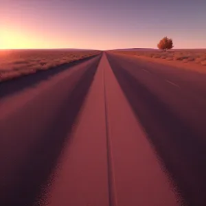 Desert Highway Bliss: Sunlit Drive Through Vast Landscape