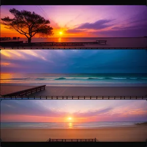 Sunset Reflection on Tropical Beach