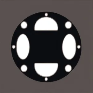 Black Gear Tooth Icon with Artistic Graphic Decoration Pattern