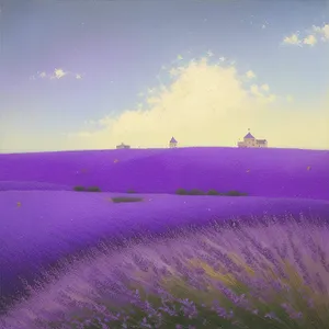 Nighttime Lavender Sky Over Rural Landscape