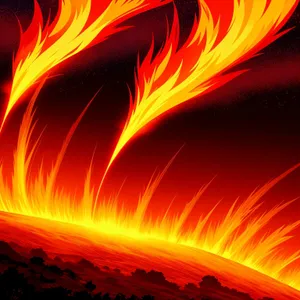 Fiery Fusion: Vibrant Visual Energy Burst