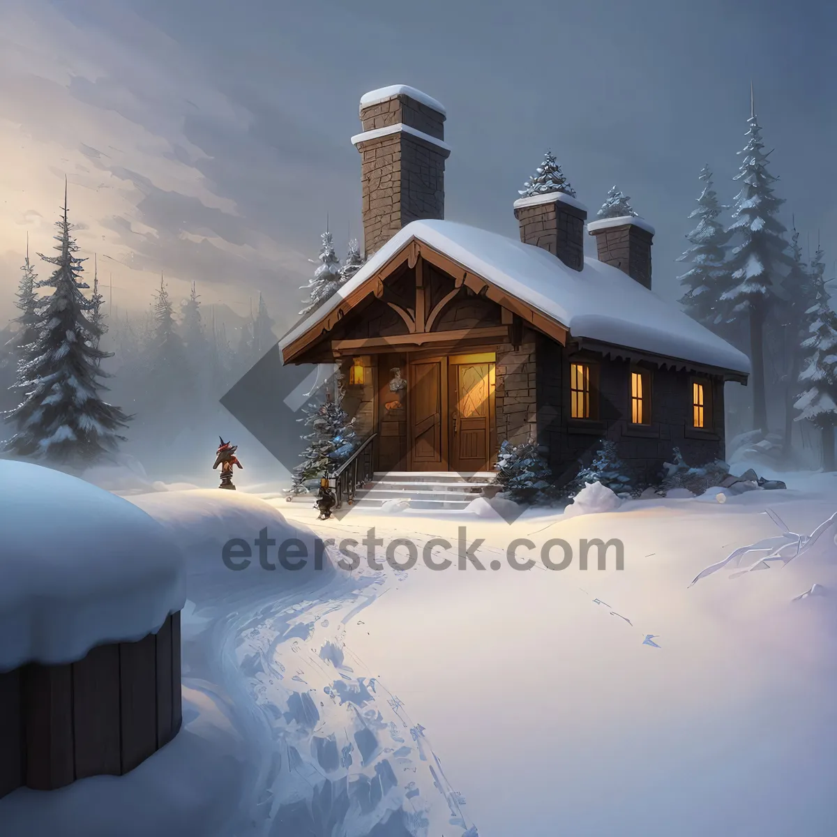 Picture of Snowy Alpine Mountain Retreat: Winter Wonderland Escape