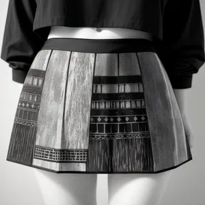 Stylish Business Lady in Plaid Mini Skirt