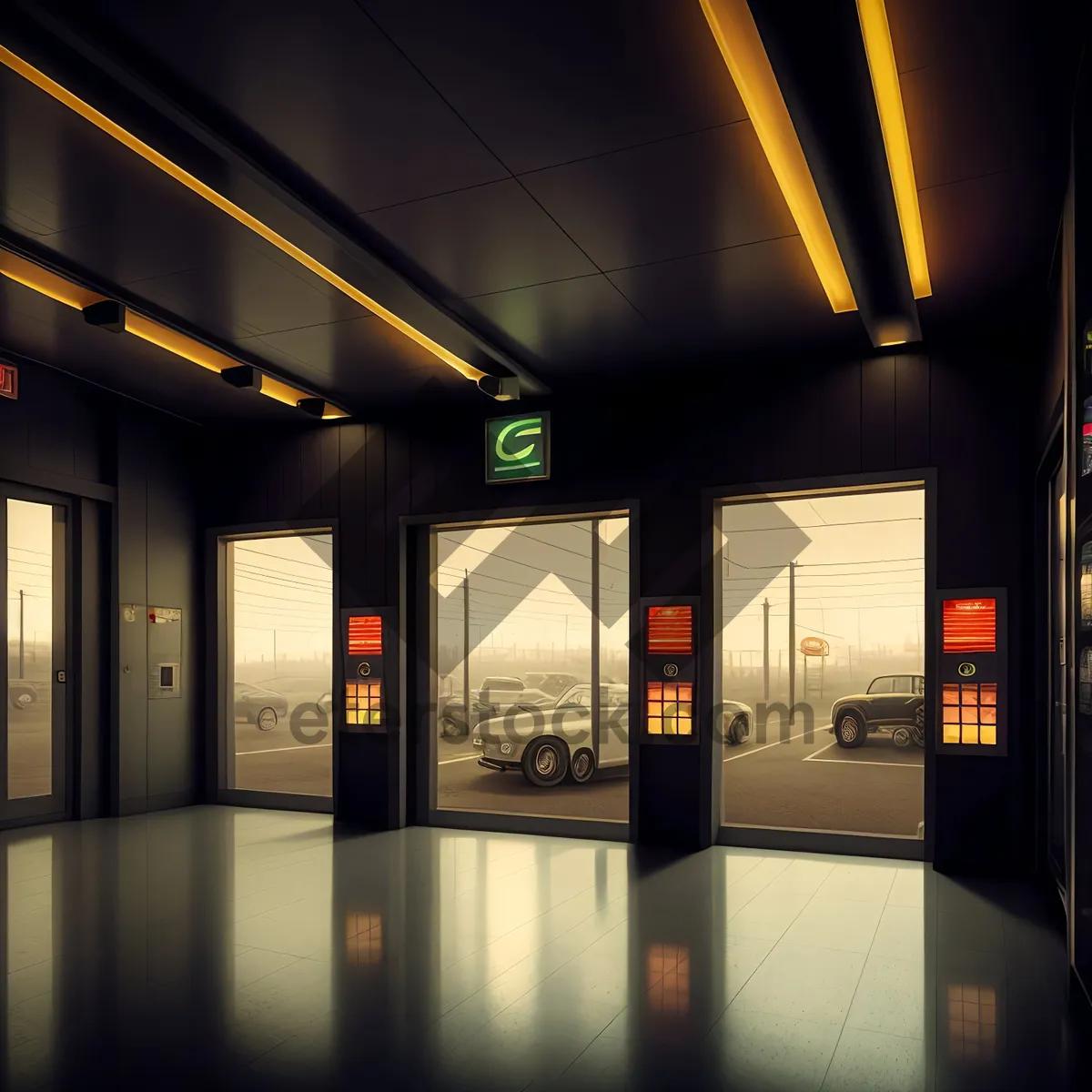 Picture of Modern Elevator Interior with High-Tech Lifting Device