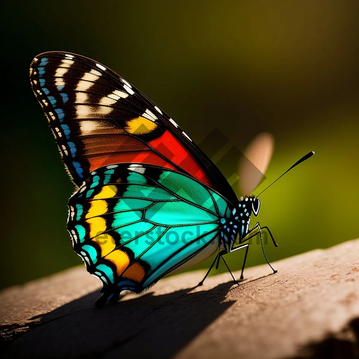 Picture of Colorful Monarch Butterfly amid Vibrant Flowers