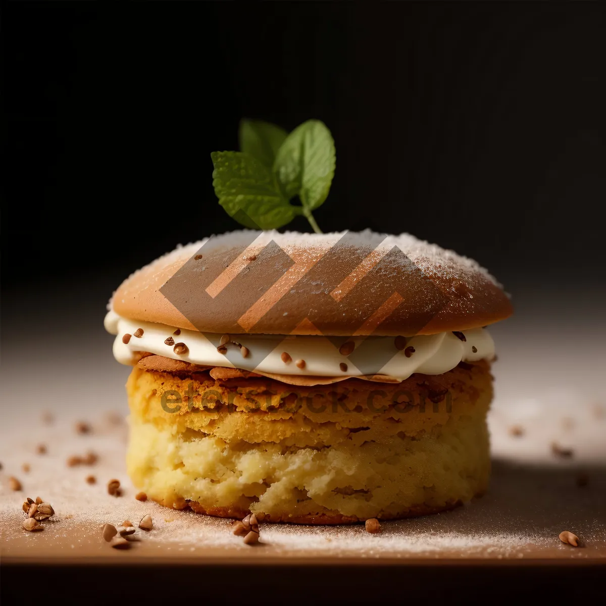 Picture of Gourmet Cheeseburger on a Plate