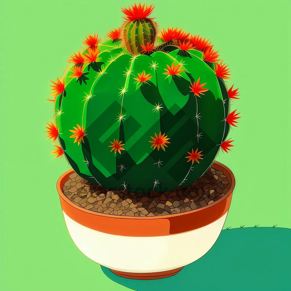 Picture of Festive Cactus Sphere with Shiny Ornaments