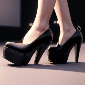 Sultry Sensuality: Black High Heels and Slender Legs