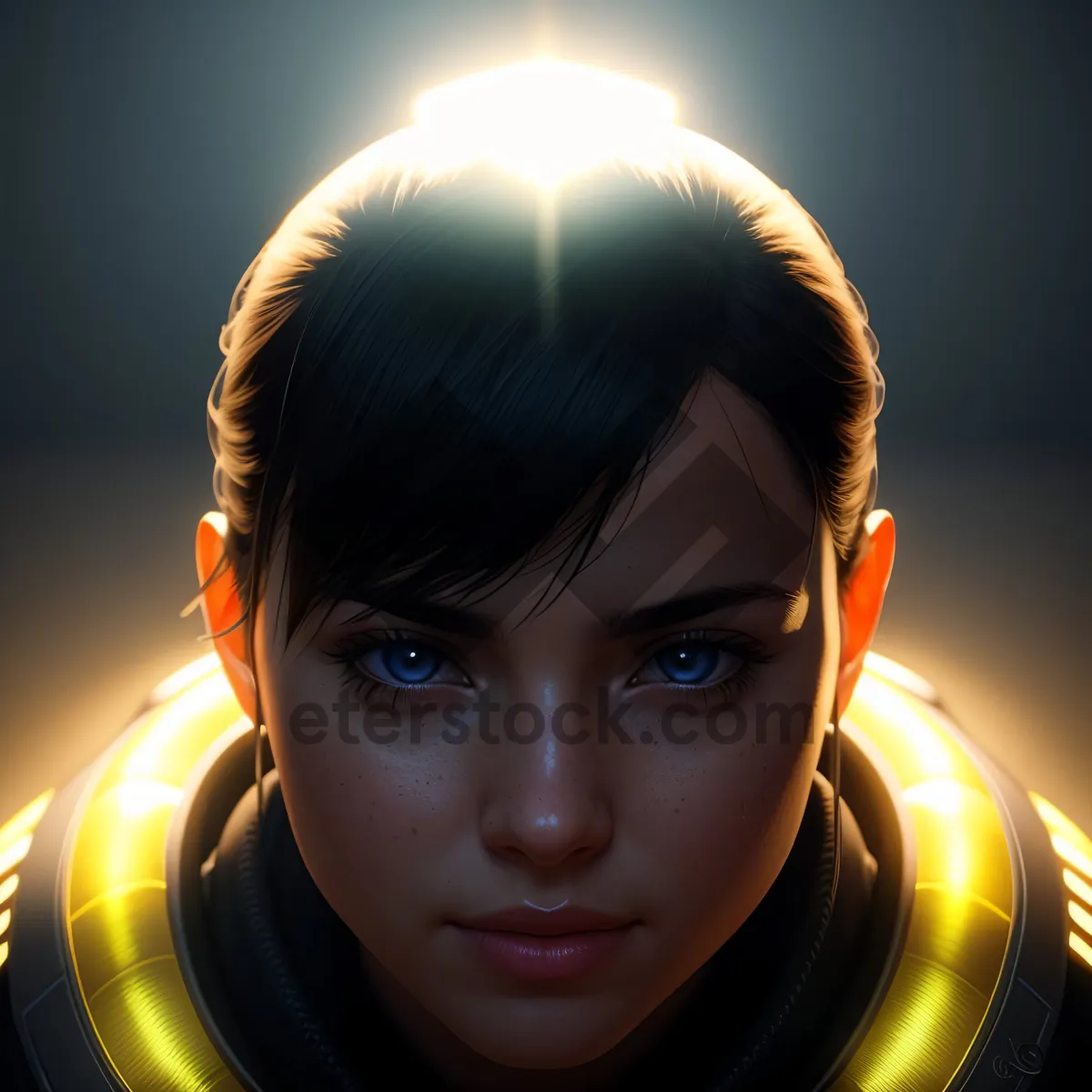 Picture of Intense Gaze: Black Portrait of an Adult Face