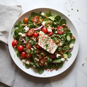 Fresh Gourmet Veggie Salad with Tomato and Pepper