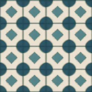 Geometric retro tile design in vintage color palette