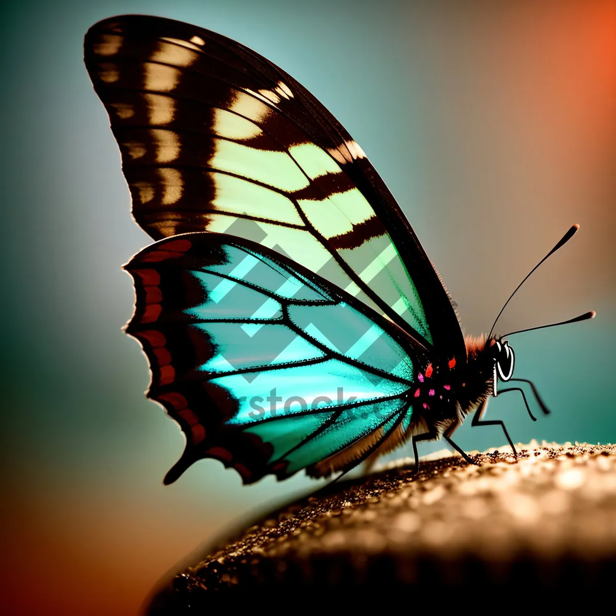 Picture of Lacewing Monarch Butterfly on Colorful Flower