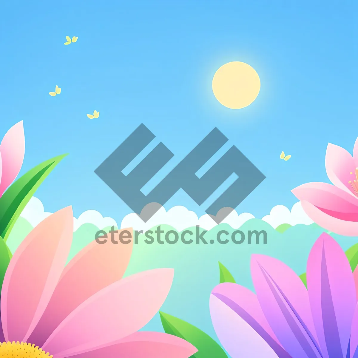 Picture of Floral Lotus Pattern - Pink Summer Wallpaper