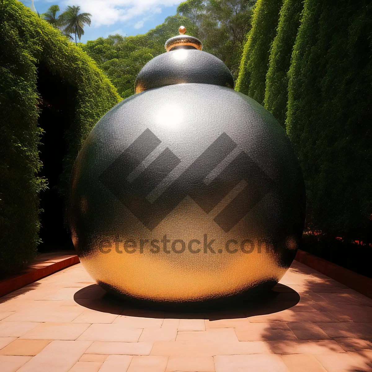 Picture of Festive Teapot Ornament with Decorative Ball