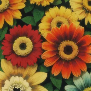 Bright Orange Sunflower in Field of Flowers