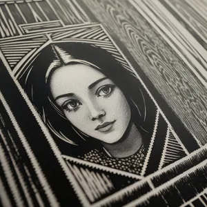 Elegant Prayer Rug Portrait: Graceful and mysterious black face cover.