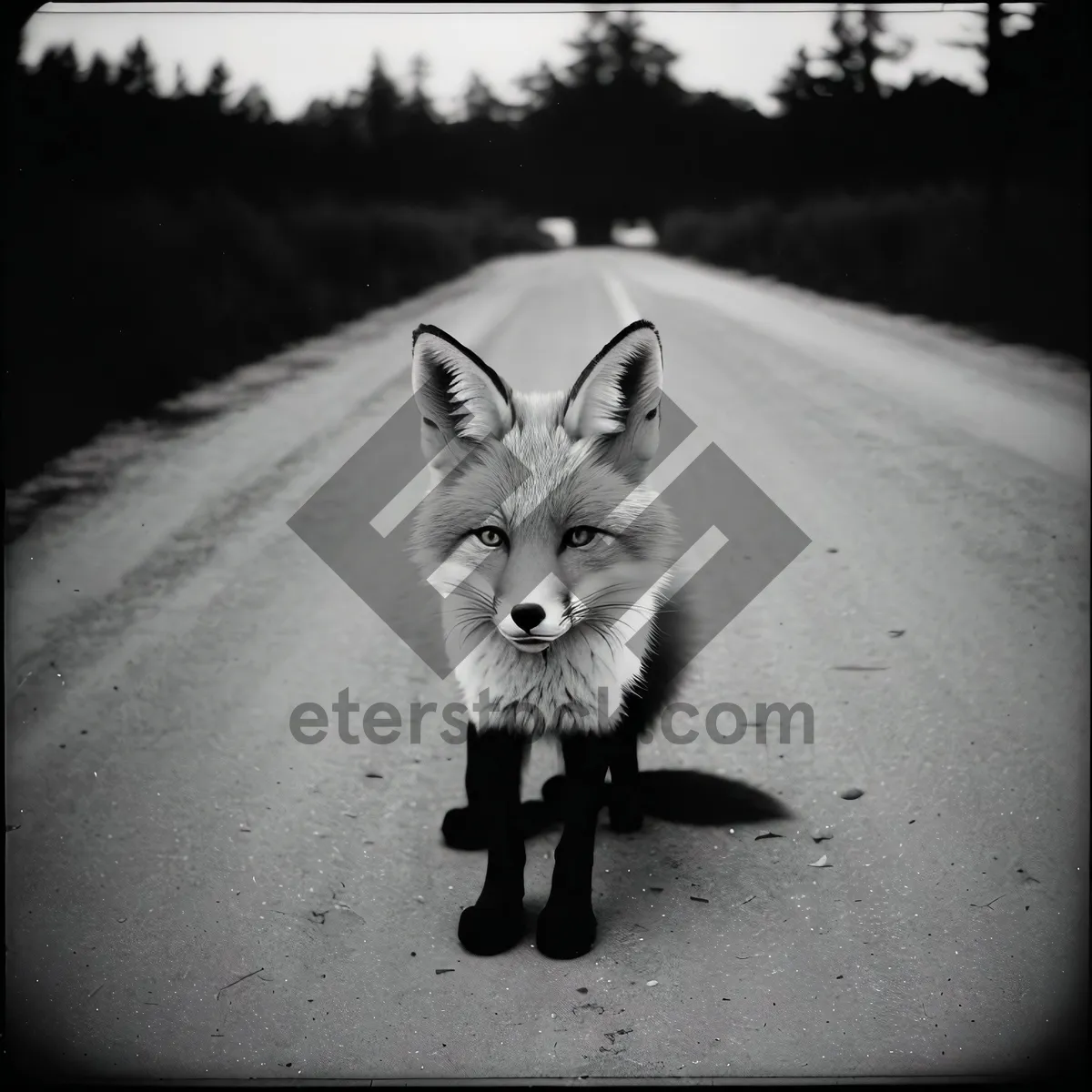 Picture of Playful Red Fox Staring with Cute Curiosity