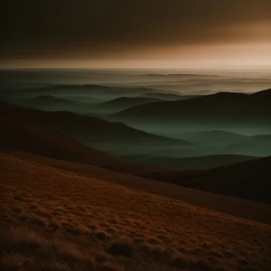 Dazzling Desert Sunset Over Sand Dunes