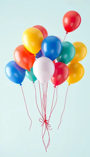 Colorful balloon bouquet for festive birthday celebration.