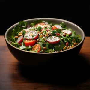 Fresh Vegetable Salad with Tasty Pepper Garnish