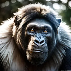 Wild Primate Sculpture at Zoo: Majestic Ape