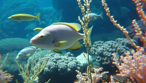 Colorful Tropical Coral Reef Fish Underwater Dive Site