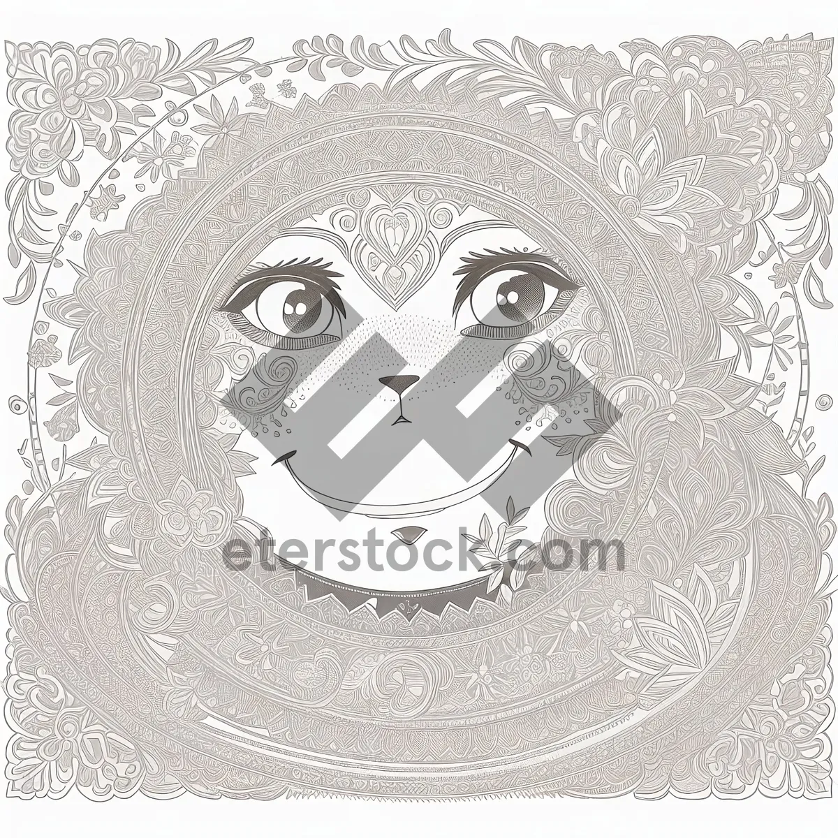 Picture of Vintage Floral Ornate Design Border